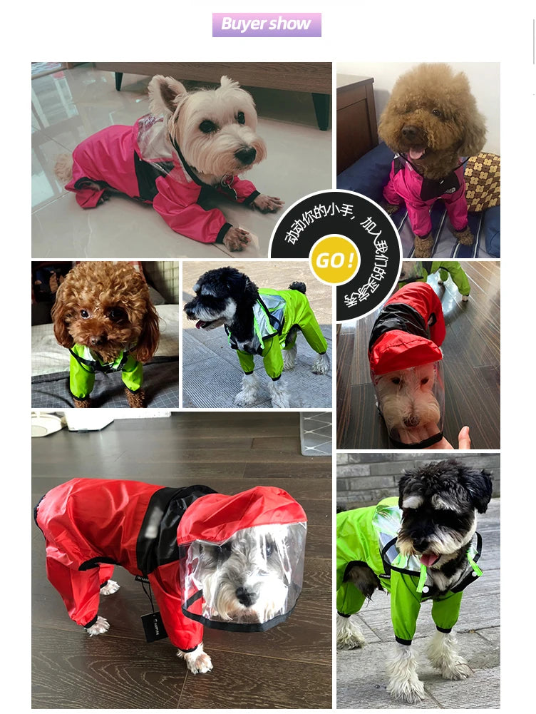 Dog Face Raincoat Jumpsuit