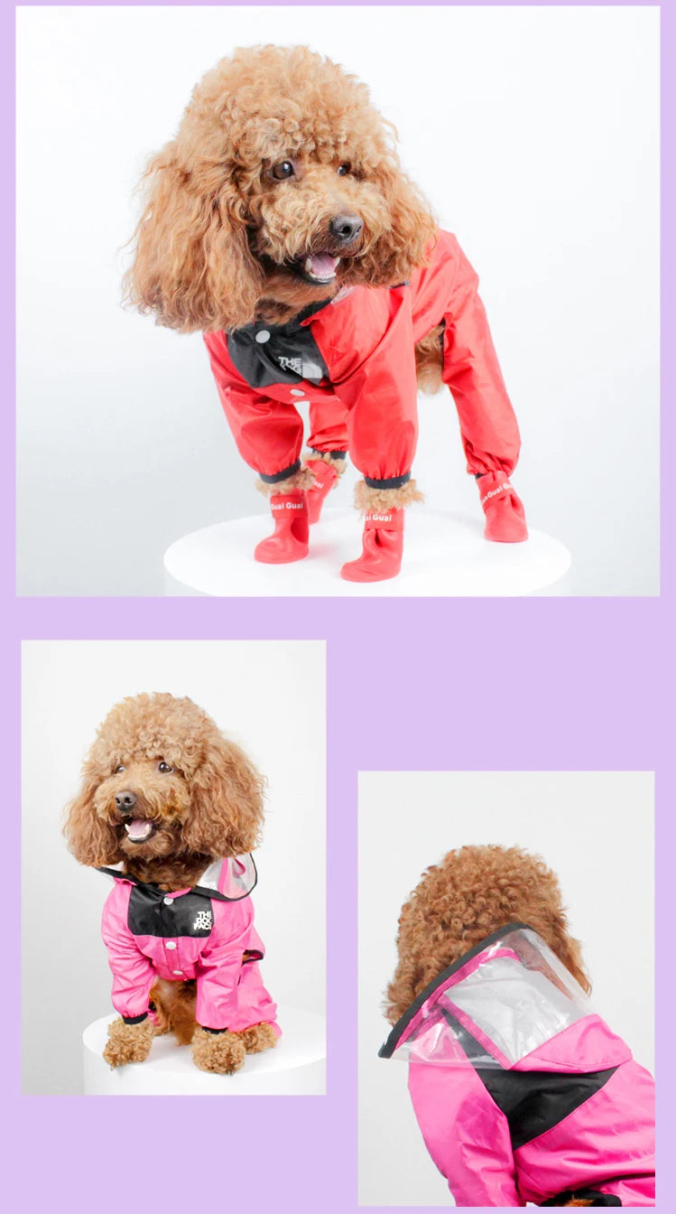 Dog Face Raincoat Jumpsuit