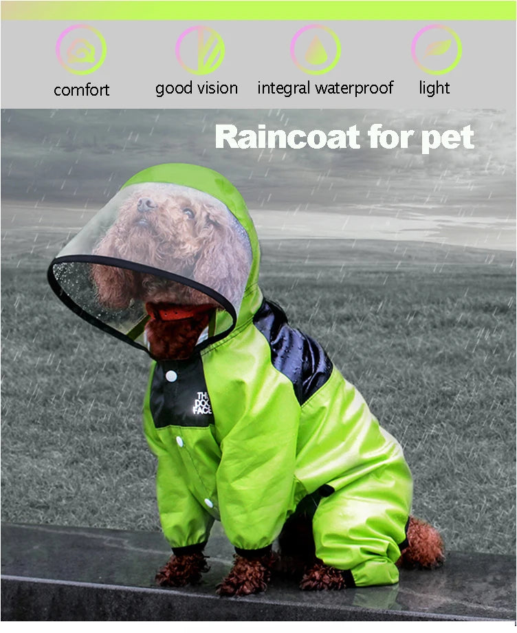 Dog Face Raincoat Jumpsuit