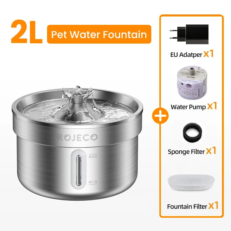 ROJECO Stainless Steel Pet Drinking Fountain