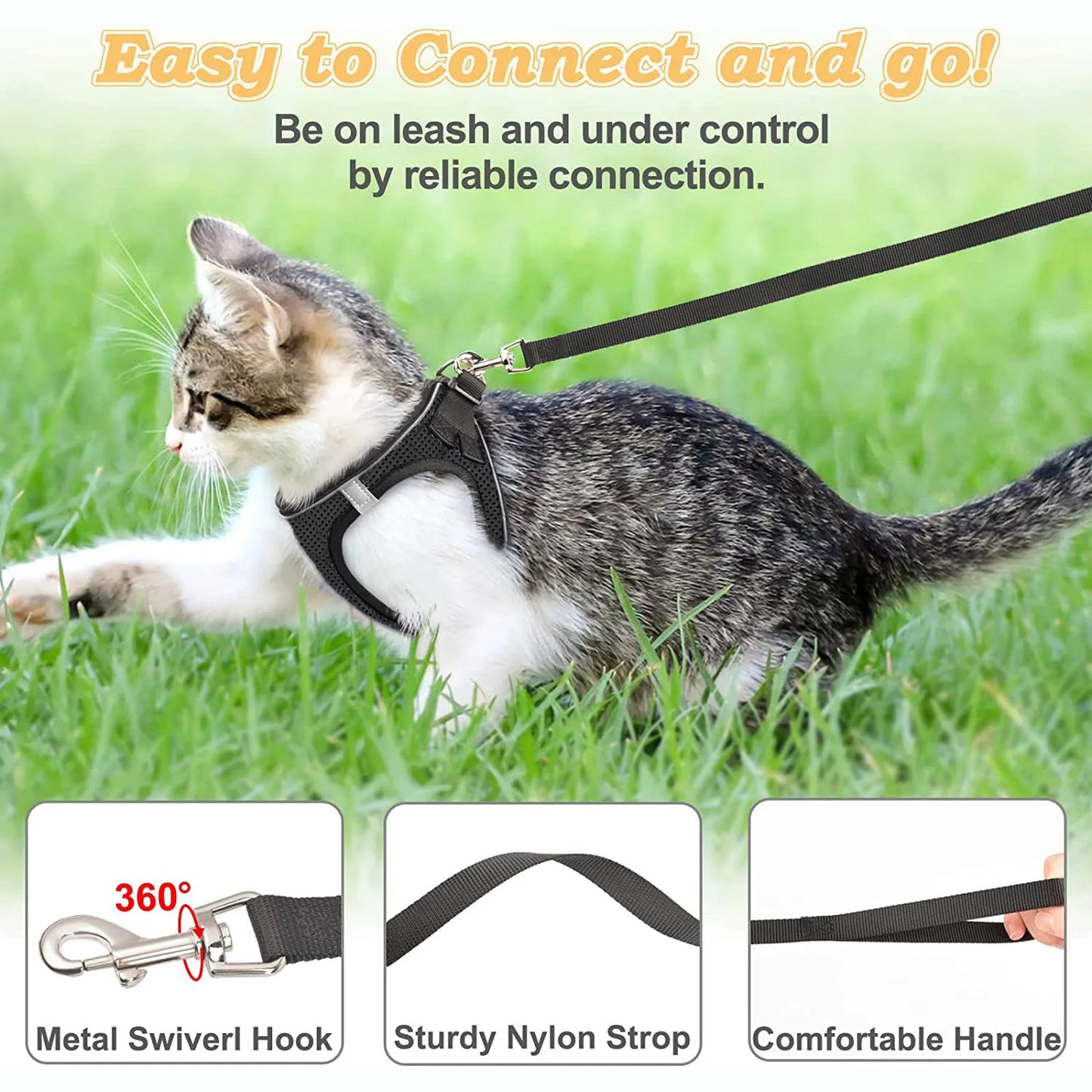 Escape-Proof Cat Harness Set