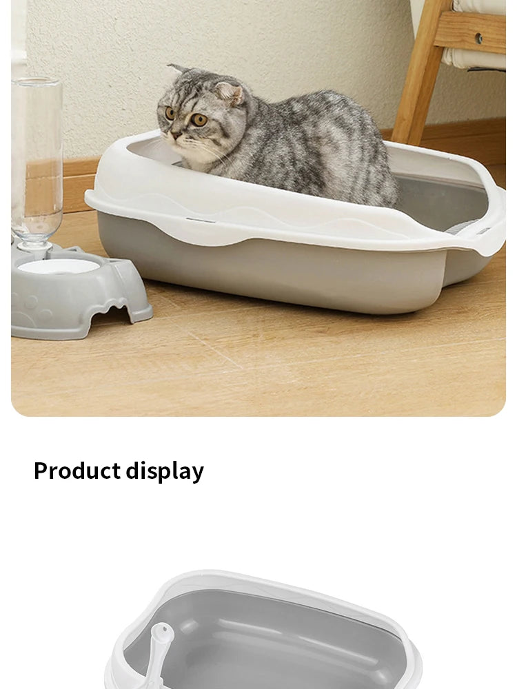 Semi-Enclosed Cat Litter Box
