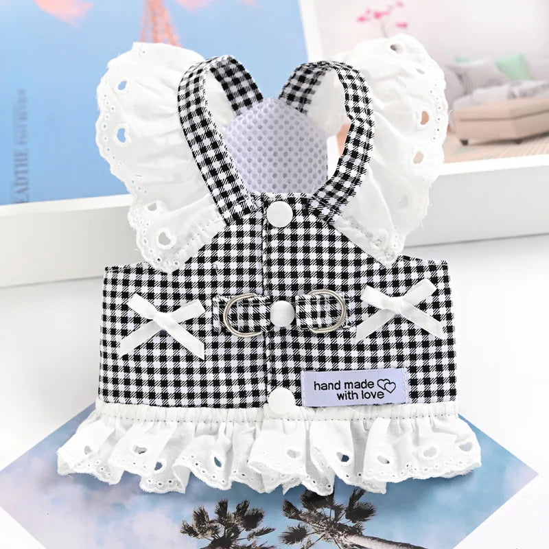 Lace Plaid Dog Vest