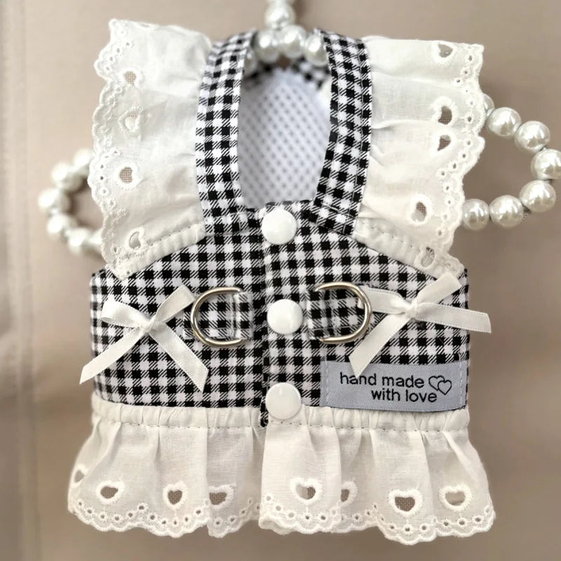 Lace Plaid Dog Vest