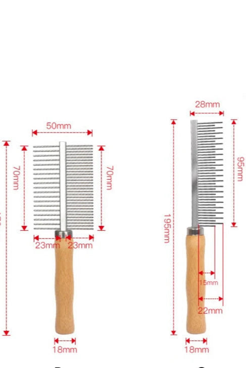 Wooden Pet Grooming Comb