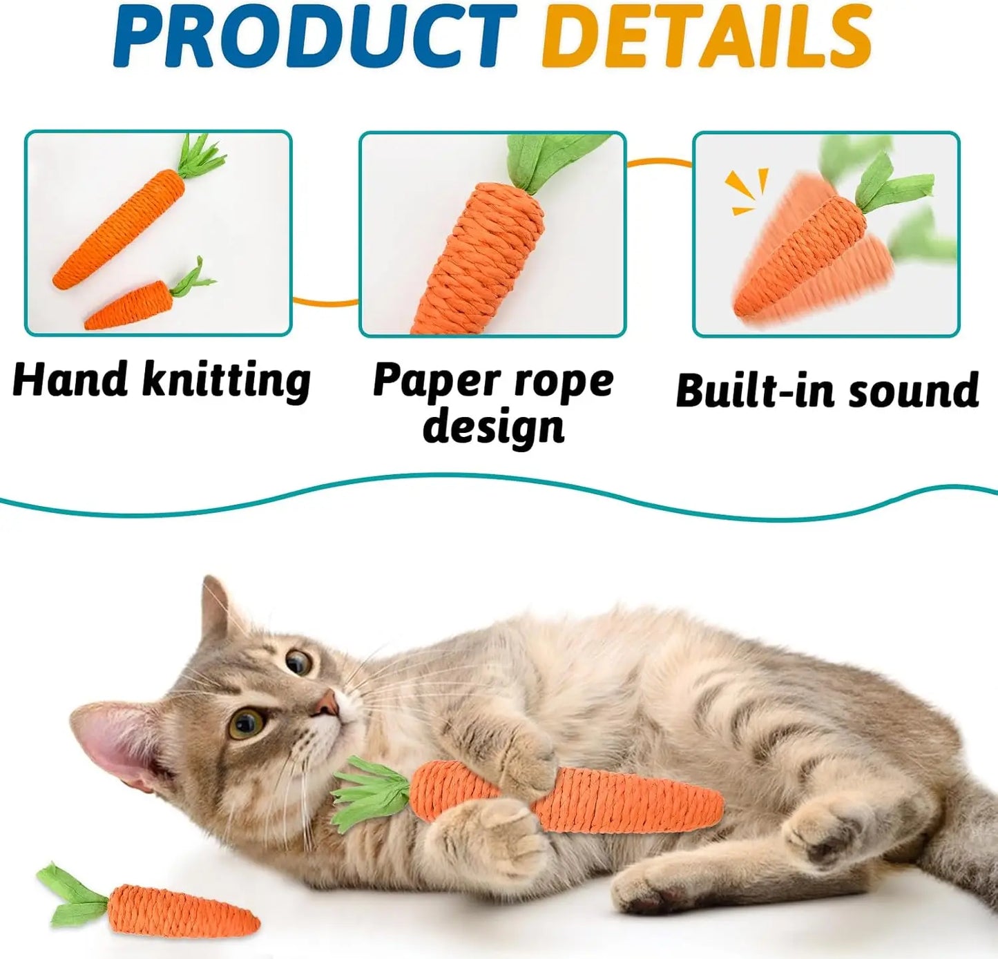 Carrot Cat Teether Toy