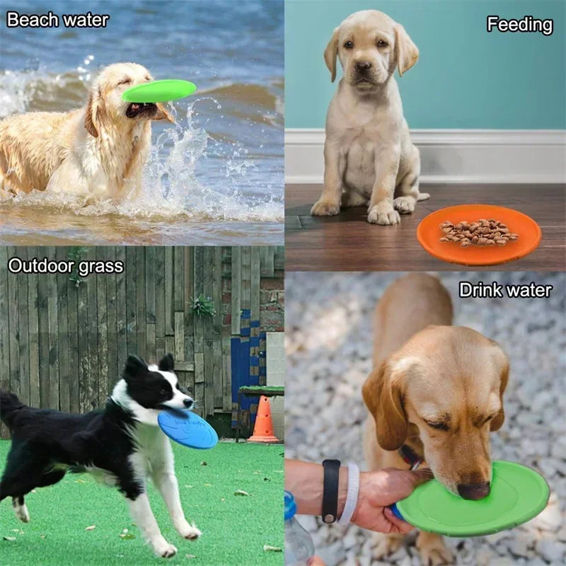 Multicolor Silicone Frisbee Dog Toy