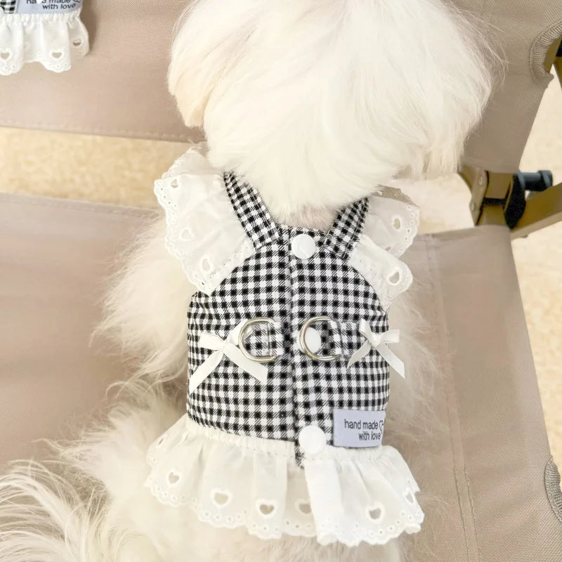 Lace Plaid Dog Vest