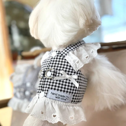 Lace Plaid Dog Vest