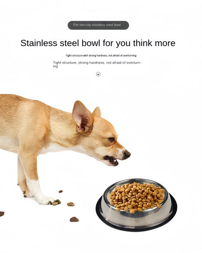 Pet Dog & Cat Stainless Steel Feeding Bowl
