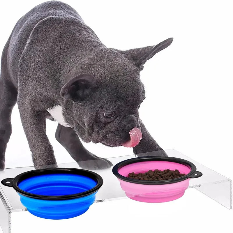 Folding Portable Silicone Dog Feeder Bowl