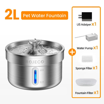 ROJECO Stainless Steel Pet Drinking Fountain