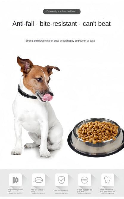 Pet Dog & Cat Stainless Steel Feeding Bowl
