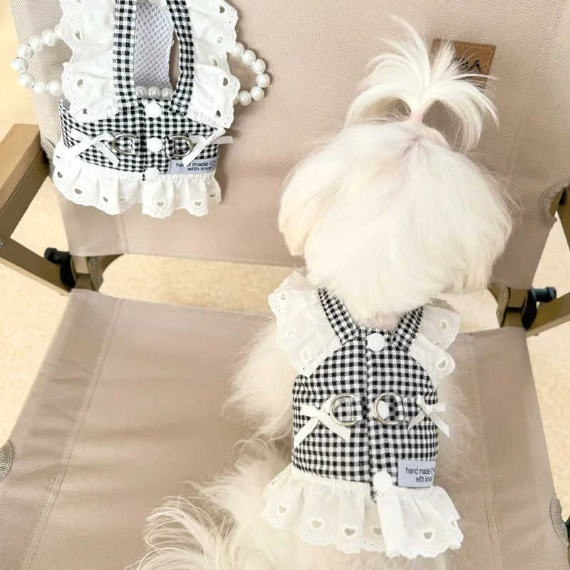 Lace Plaid Dog Vest