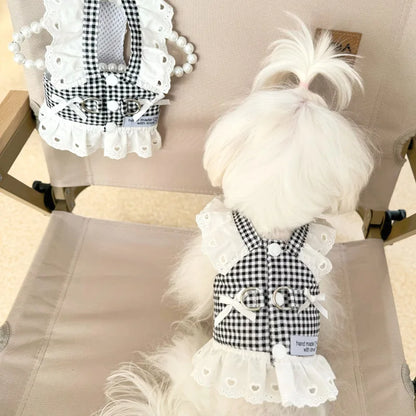 Lace Plaid Dog Vest