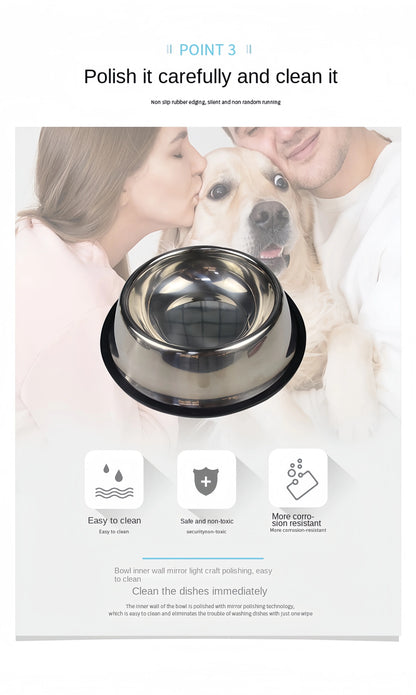 Pet Dog & Cat Stainless Steel Feeding Bowl