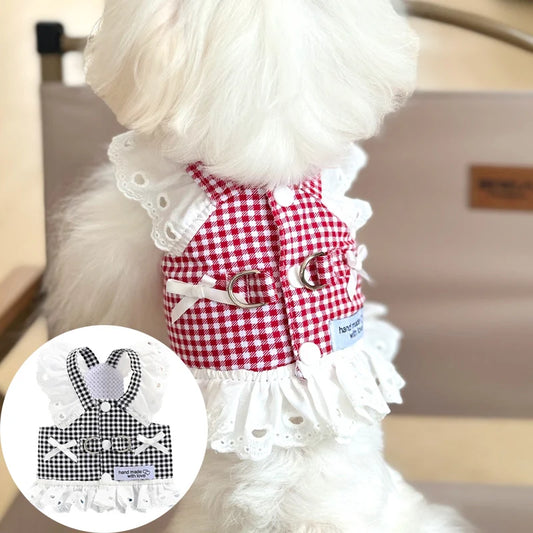 Lace Plaid Dog Vest