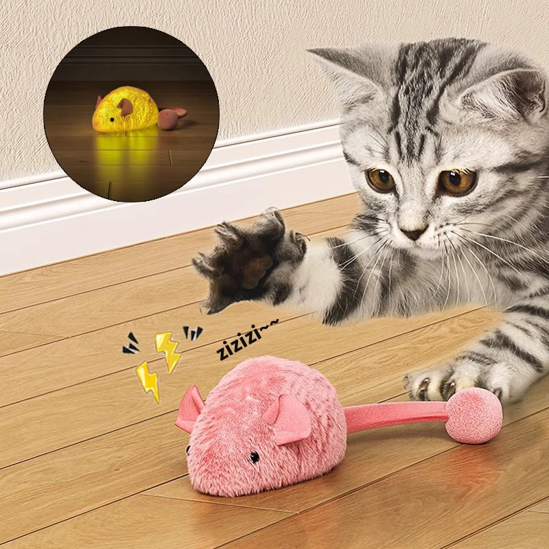 Interactive Plush Mouse Cat Toy