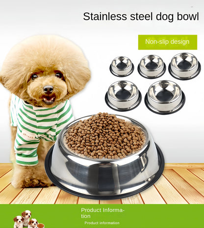 Pet Dog & Cat Stainless Steel Feeding Bowl