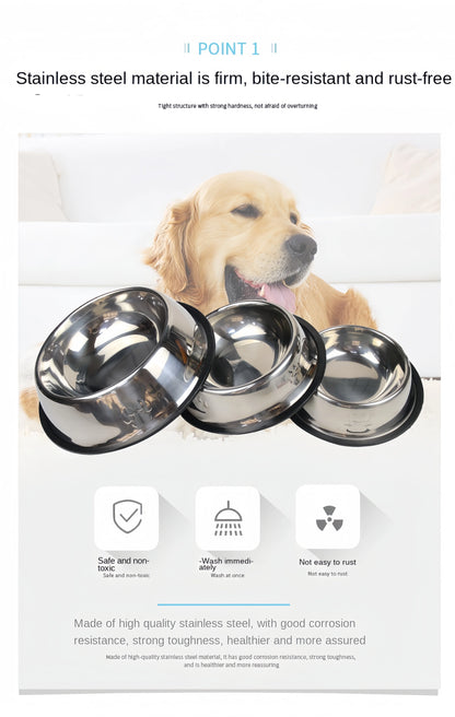 Pet Dog & Cat Stainless Steel Feeding Bowl