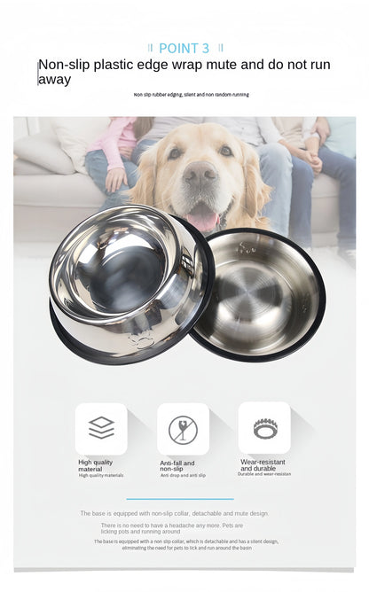 Pet Dog & Cat Stainless Steel Feeding Bowl