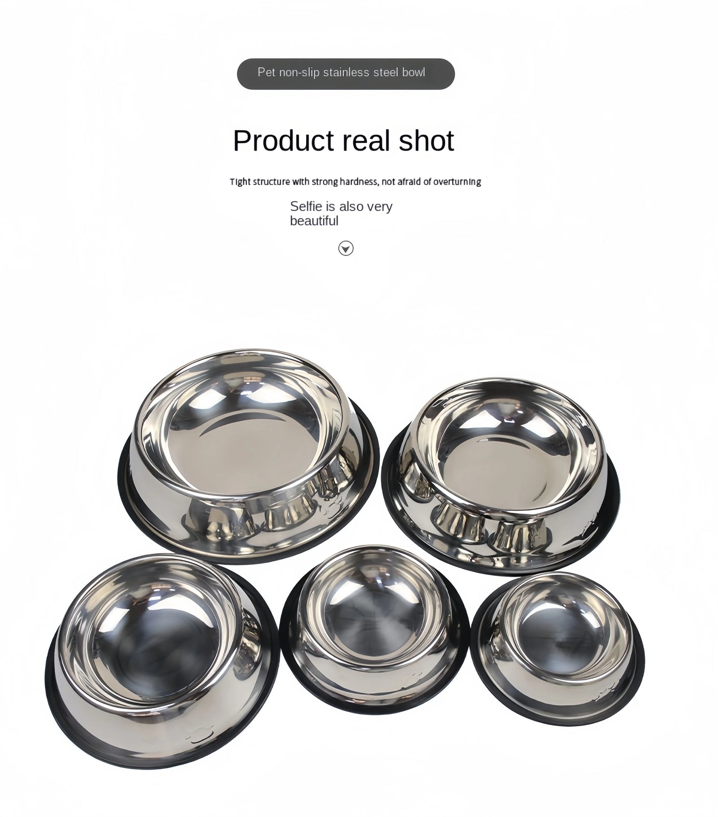 Pet Dog & Cat Stainless Steel Feeding Bowl