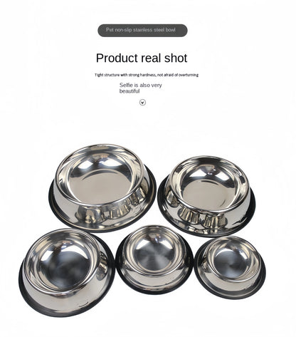 Pet Dog & Cat Stainless Steel Feeding Bowl