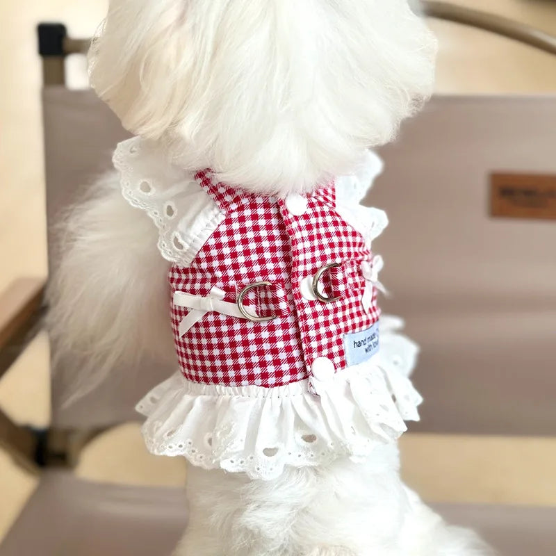 Lace Plaid Dog Vest