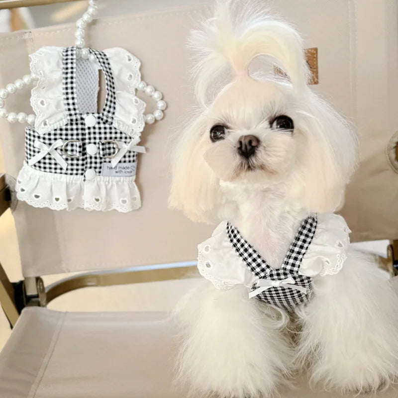 Lace Plaid Dog Vest