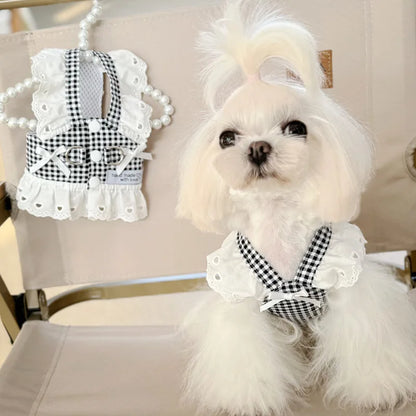 Lace Plaid Dog Vest