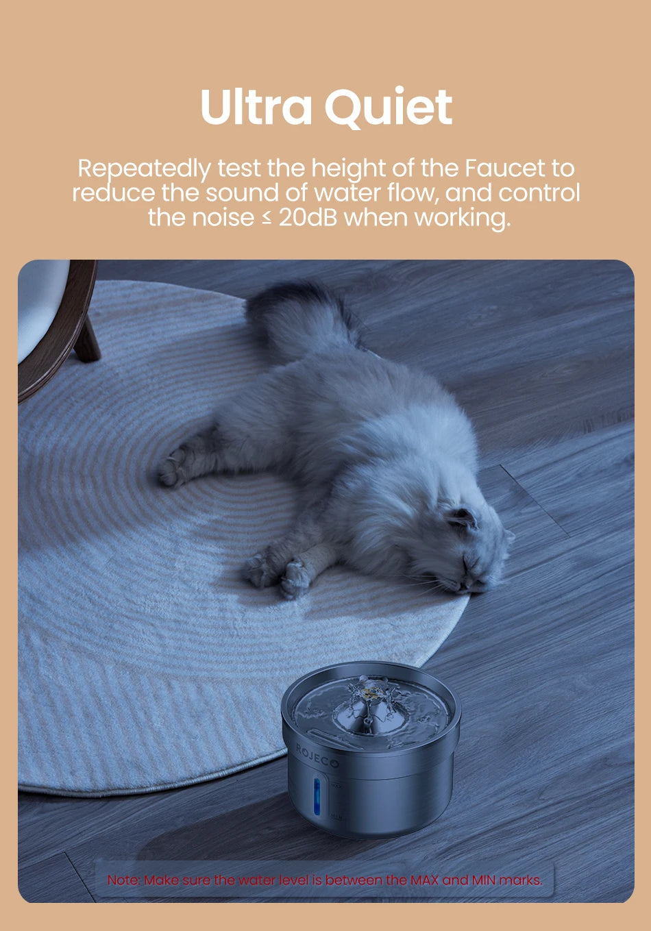 ROJECO Stainless Steel Pet Drinking Fountain