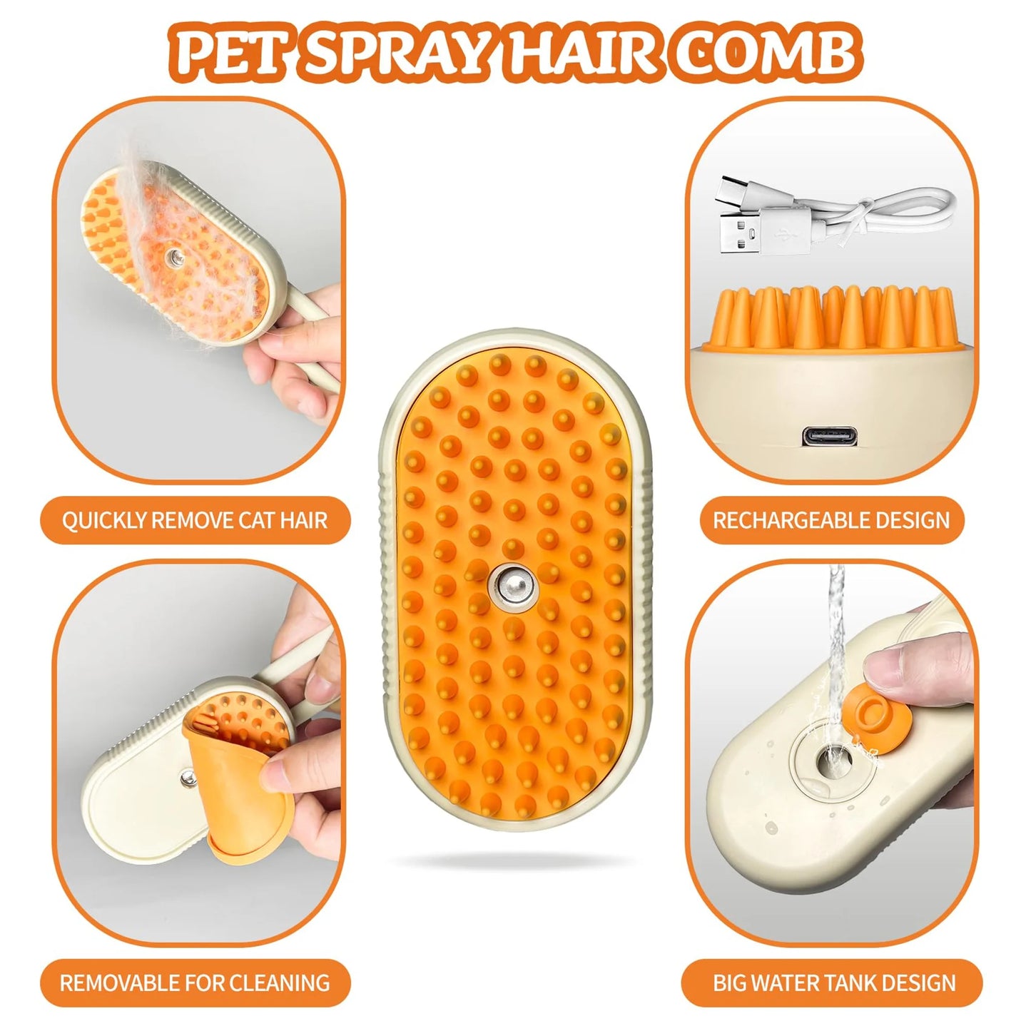 Electric Pet Steam Brush