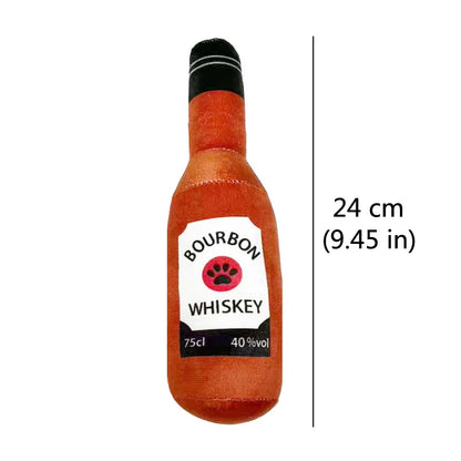 Funny Plush Beer Bottle Dog Toy