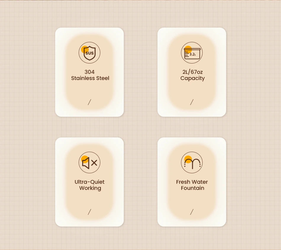 ROJECO Stainless Steel Pet Drinking Fountain