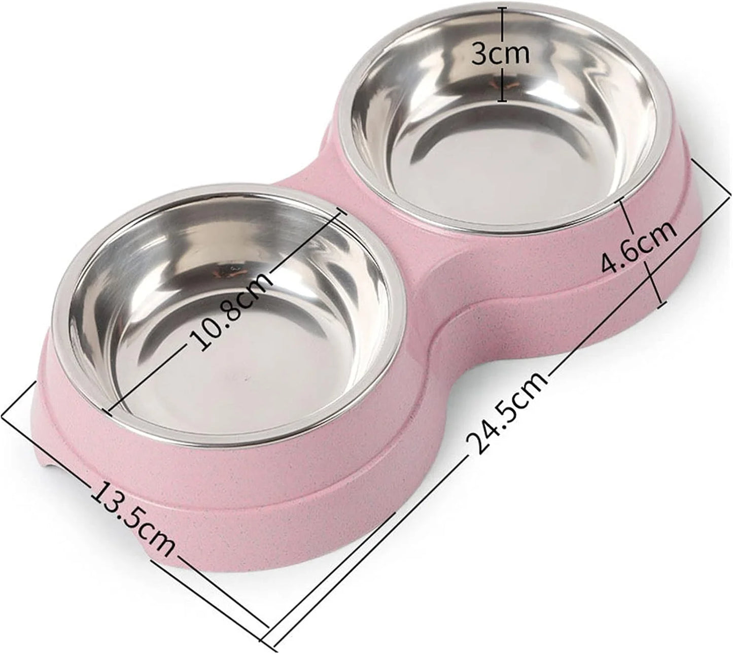Double Pet Bowls Dog Food Water Feeder