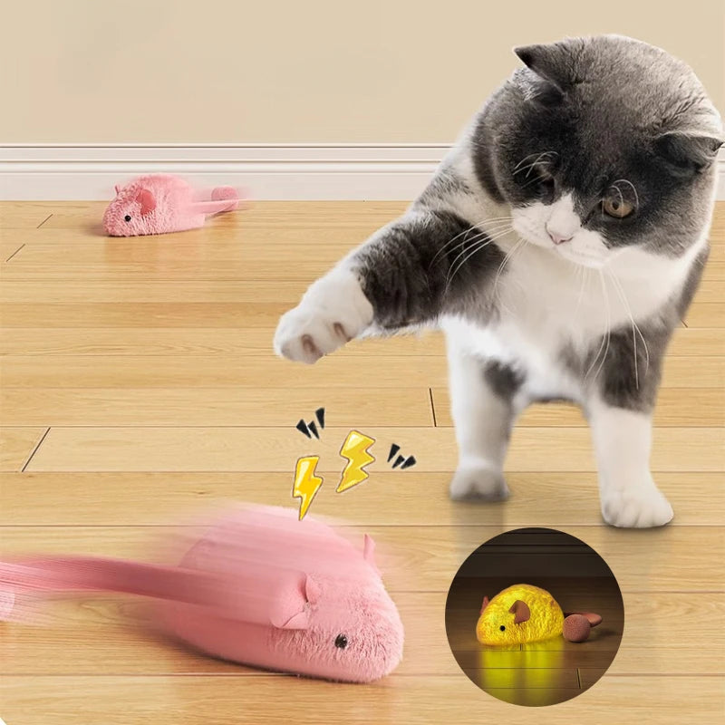Interactive Plush Mouse Cat Toy