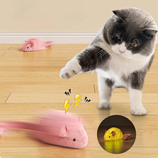 Interactive Plush Mouse Cat Toy