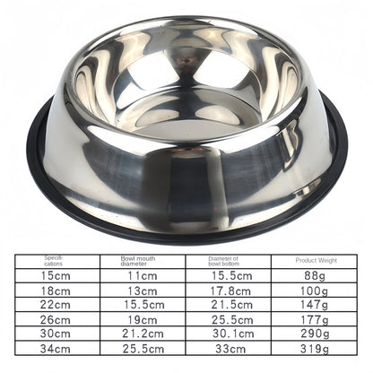 Pet Dog & Cat Stainless Steel Feeding Bowl