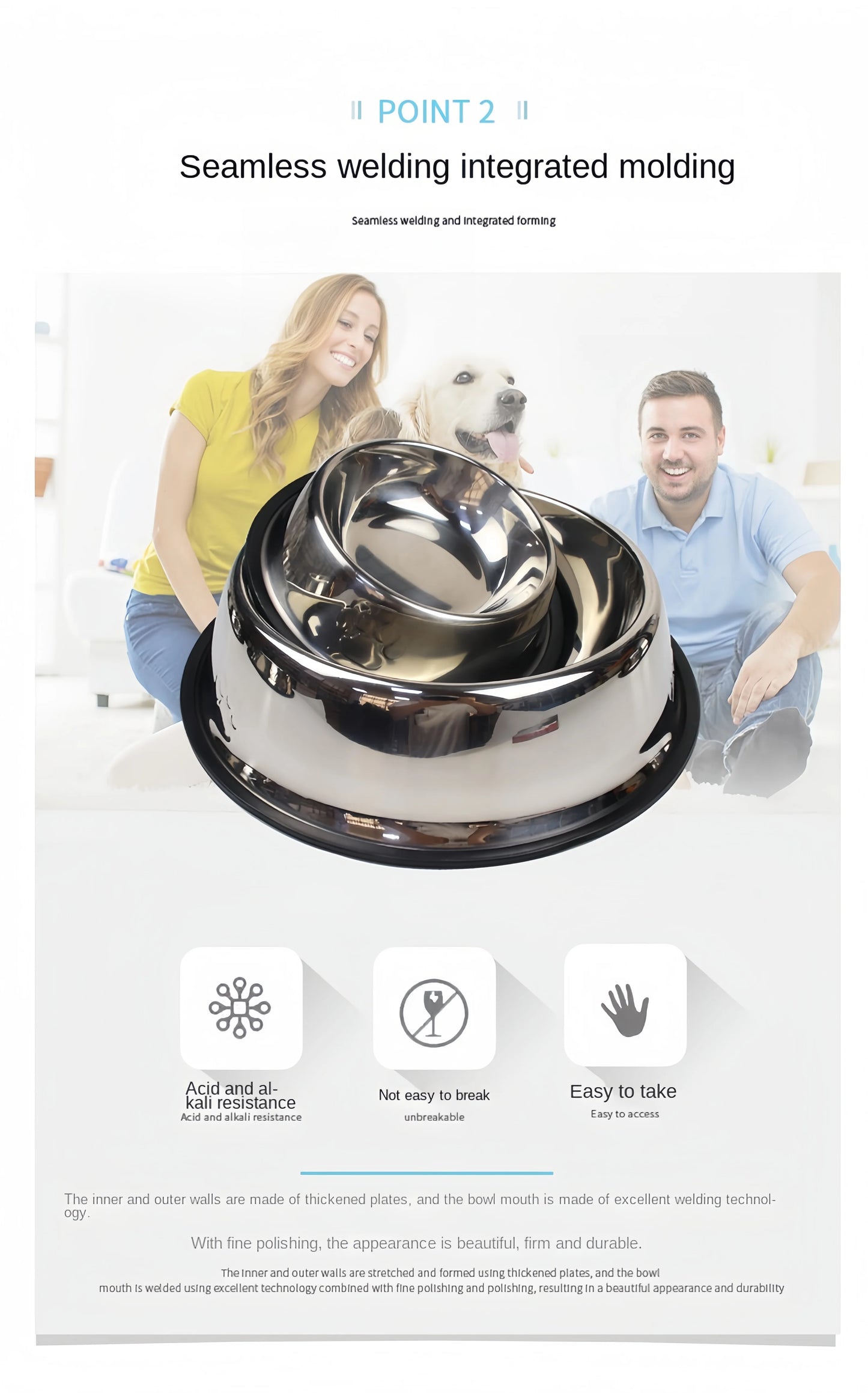 Pet Dog & Cat Stainless Steel Feeding Bowl