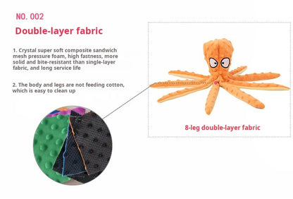 Plush Octopus Dog Toy